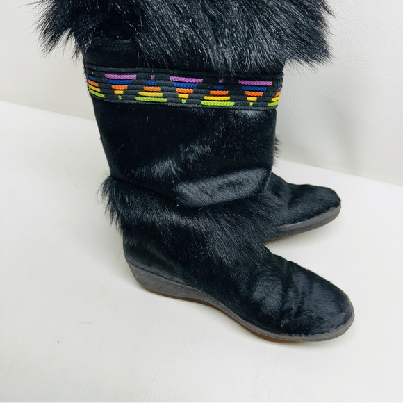 TECNICA ITALIAN FULL FUR WITH SUEDE TASSEL BOOT Vintage Pride size 38 US8 - Picture 2 of 9